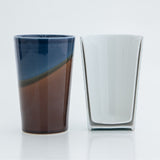 Bisque KEEPOT Double-layered Porcelain Tumbler - Navy x Brown