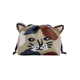 Bisque Momonga Lunch Drawstring Bag - Calico Cat
