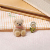 Ayatorie Little Bear and Flower Earrings
