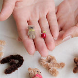 Ayatorie Little Bear and Apple Earrings