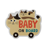 Decole Magnetic Reflector Car Sign - Baby On Board - Calico Cat