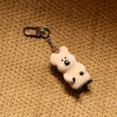 Dinotaeng Quokka Flocking Keychain