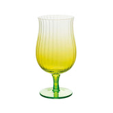 Decole Flower Glass Goblet Cup - Yellow