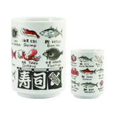 Ippinsha Yamato Sushi Teacup - Fish Pattern