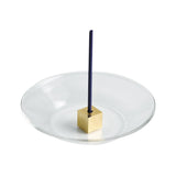Kousaido Brass Incense Holder with Glass Plate - Cube