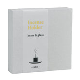 Kousaido Brass Incense Holder with Glass Plate - Cube