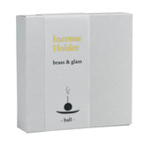 Kousaido Brass Incense Holder with Glass Plate - Ball