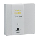 Kousaido Brass Incense Holder with Glass Plate - Triangle