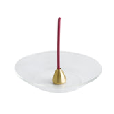 Kousaido Brass Incense Holder with Glass Plate - Triangle