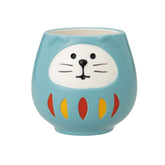 Decole Daruma Mug - Lucky Cat - Light Blue