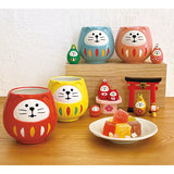 Decole Daruma Mug - Lucky Cat - Light Pink