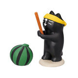 Decole Concombre Figurine - Summer Island - Watermelon Splitting Cat (with Watermelon)
