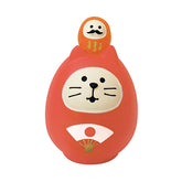 Decole Concombre Figurine - Fuku Mono - Lucky Cat Daruma - Red