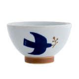 Bisque Kukka Lokki Porcelain Rice Bowl - Navy