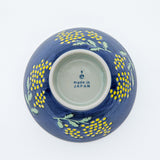 Bisque Mimosa Waltz Porcelain Rice Bowl - Navy