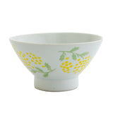 Bisque Mimosa Waltz Porcelain Rice Bowl - White
