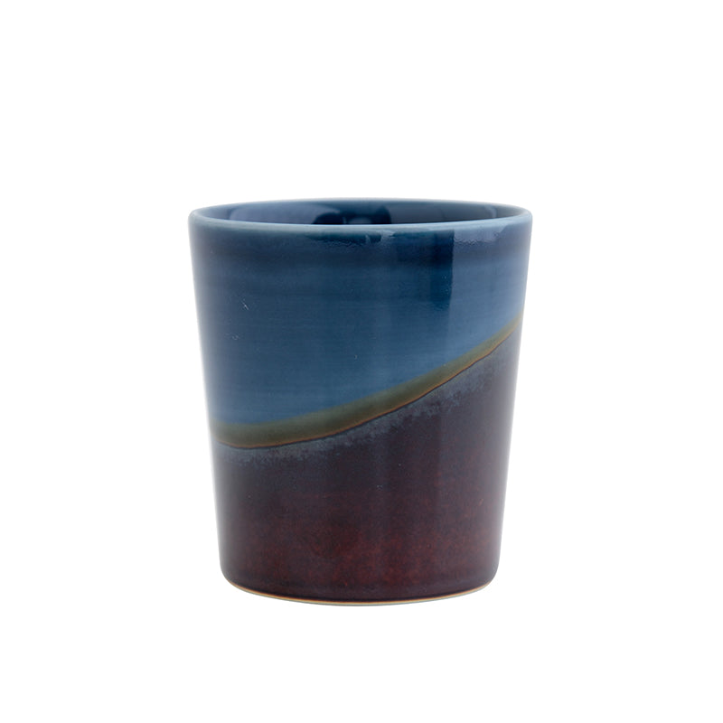 Bisque KEEPOT Double-layered Porcelain Cup - Navy x Brown
