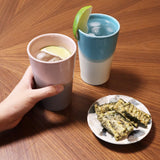 Bisque KEEPOT Double-layered Porcelain Tumbler - Navy x Brown