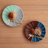 Bisque KEEPOT Double-layered Porcelain Small Plate - Turquoise x Cream