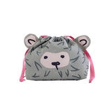 Bisque Momonga Lunch Drawstring Bag - Hedgehog