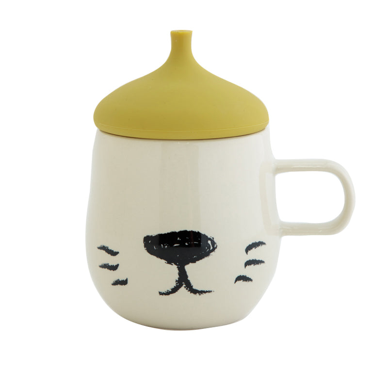 Bisque ALL MEMBERS Mug with Lid - Mustard