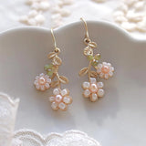 Ayatorie Flower and Berry Twig Earrings