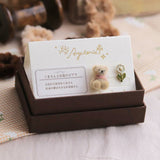 Ayatorie Little Bear and Flower Earrings