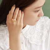 Ayatorie Vibrant Flower Cuff Ring Orange