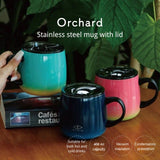 Bisque Orchard Stainless Mug  With Sliding Lid - Blueberry