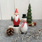 Decole Christmas Wood Mascot - Santa - Diameter 5 cm x H12 cm
