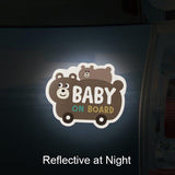 Decole Magnetic Reflector Car Sign - Baby On Board - Bear