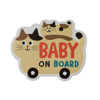 Decole Magnetic Reflector Car Sign - Baby On Board - Calico Cat