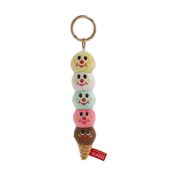 Gladee Five Scoops Ice Cream Corn Keychain