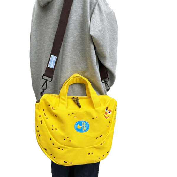 Visesunny Women's Large Canvas Tote Shoulder Bag - Yellow Cat Print, 19.7x16.9 Inches, Reusable For Beach & Travel
