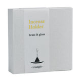 Kousaido Brass Incense Holder with Glass Plate - Triangle