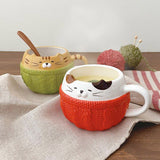 Decole Warm Knitted Cat Mug - Tabby