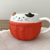 Decole Warm Knitted Cat Mug - Calico