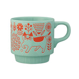 Decole Walking Cat Mug - Stackable - Flower Garden