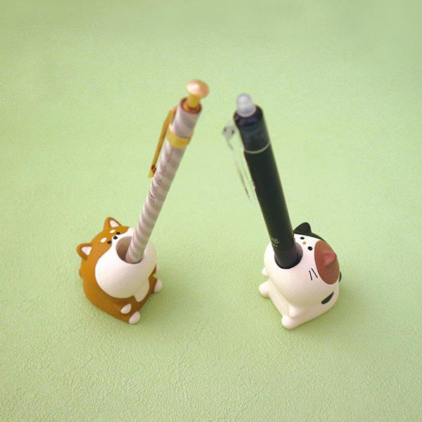 Decole Harapeko Animal Pen Stand - Shiba Dog