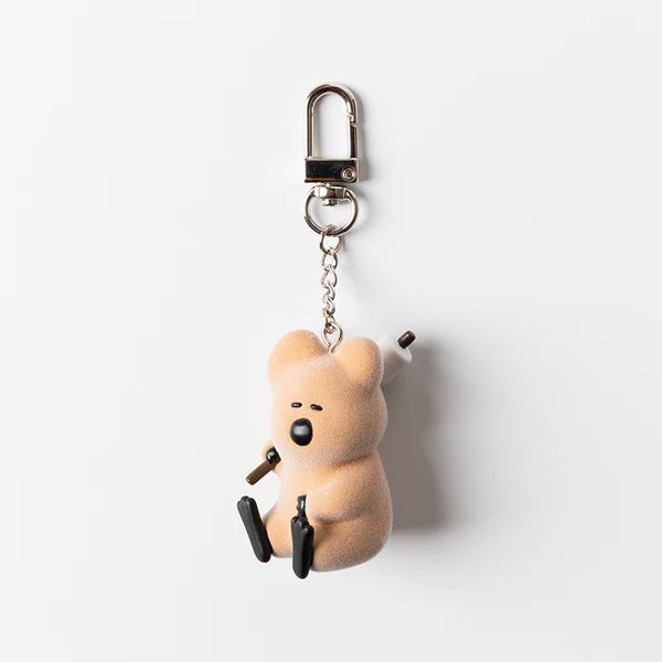 Dinotaeng Quokka & Marsh Flocking Keychain