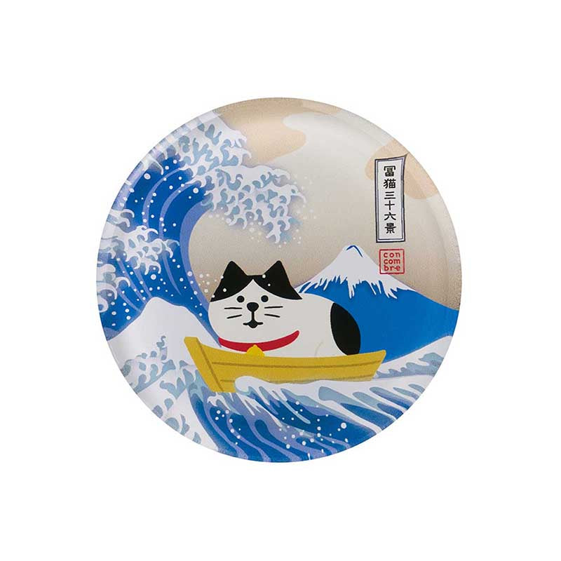 Decole Traveling cat Ukiyo-e Acrylic Magnet - Fuji and Rough Waves