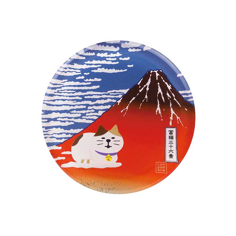 Decole Traveling cat Ukiyo-e Acrylic Magnet - Akafuji