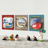 Decole Traveling cat Ukiyo-e Acrylic Magnet - Wooden Barrel and Fuji