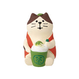 Decole Concombre Figurine - Japanese Green Tea Shop - Matcha Latte Cat