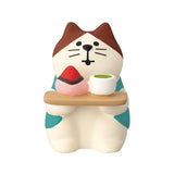 Decole Concombre Figurine - Sakura Viewing Party - Cat With Strawberry Daifuku