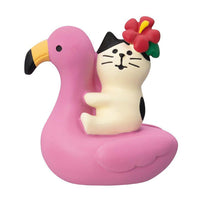 Decole Concombre Figurine - Summer Island - Floating Flamingo Cat