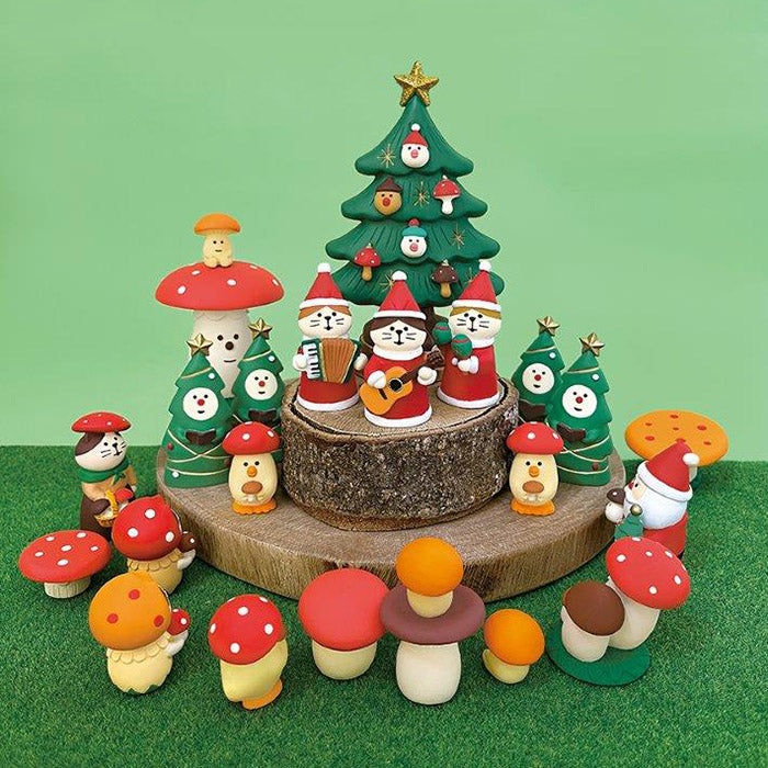 Decole Concombre Figurine - Christmas in Mushroom Forest - Accordion