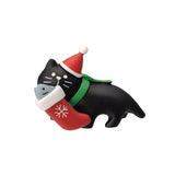 Decole Concombre Figurine - Christmas in Mushroom Forest - Black Cat Carrying Socks
