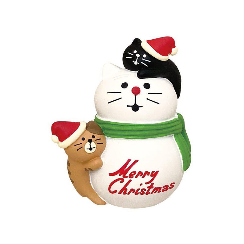 Decole Concombre Figurine - Christmas Party - Kitten and Snowman