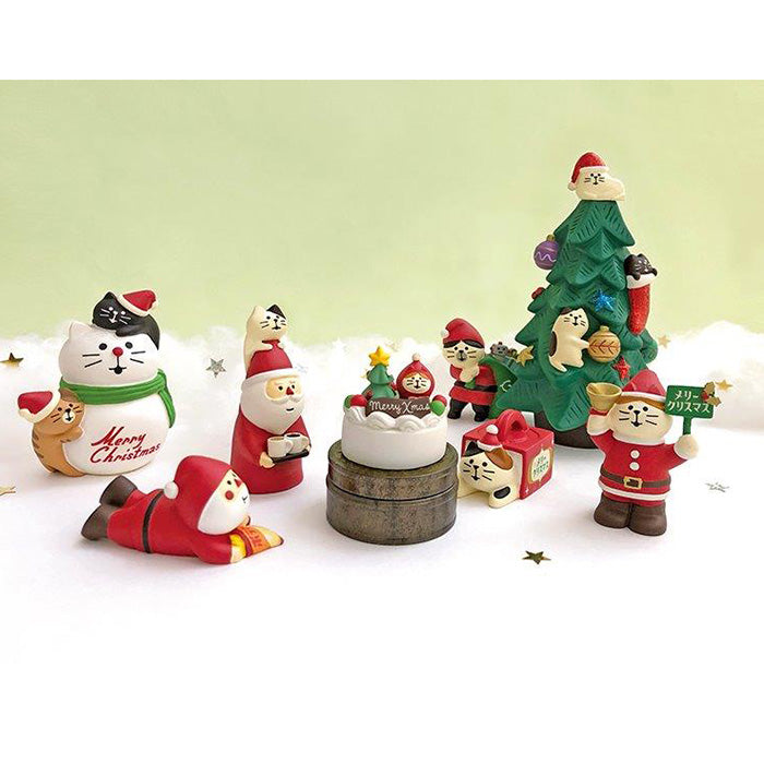 Decole Concombre Figurine - Christmas Party - Kitten and Snowman